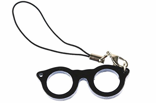 Miniblings Brillen Handyanhänger Anhänger Brille Nerd Hipster Woody schwarz | zum Kombinieren, in Berlin montiert, liebevoll zusammengesetzt