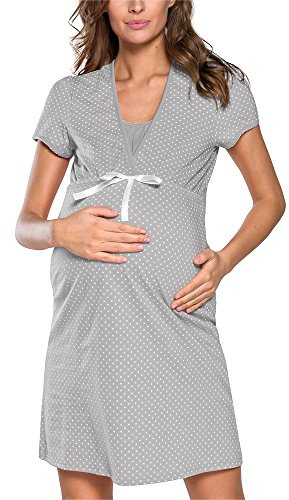 Italian Fashion Camison Lactancia Hospital | Ropa Premama Embarazada | Ropa Embarazada Mujer con Lazo | Camison Hospitalario Mujer | Bata Maternidad Hospital S-XXL
