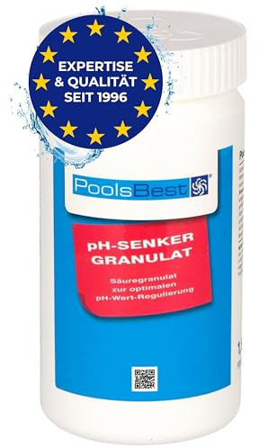 PoolsBest pH Senker Granulat 1,5kg inkl. Messbecher I pH Minus zur optimalen pH-Wert Regulierung im Pool I hochwertiges pH Senker Pool Granulat I pH-Wert senken