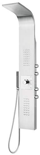 XXL Duschpaneel, Edelstahl Duschpaneel Thermostat mit Massagejets & Wasserfall, Regendusche, Duschsystem mit Handbrause, Massagedusche paneel,
