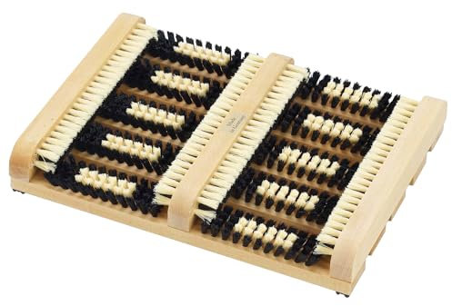 Schuhreiniger | Ideal für Tennisschuhe | Robuste Borsten | Buchenholz Gestell | rutschfest | Polypropylen Borsten | Maße 36x27 cm | Bis 120 kg | 1,3 kg