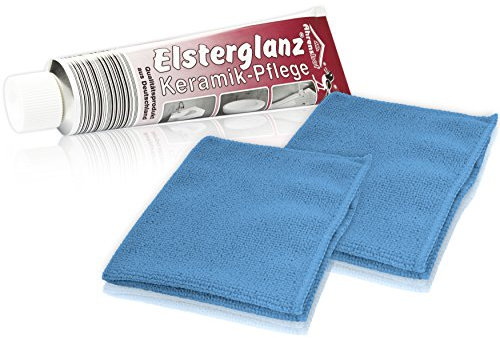 Helmecke & Hoffmann * Elsterglanz 150 ml Keramik-Pflege Polierpaste + 2 Microfasertücher 30 x 30 cm