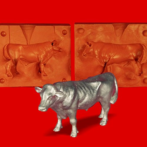 Zinngießform Bulle Stier Ochse, ca. 870g Reinzinn