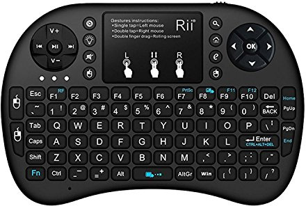 Rii i8 Mini 2.4GHz Wireless Touchpad Keyboard with Mouse for PC, PAD, XBox 360, PS3, Google Android TV Box, HTPC, IPTV (2.4G Black)
