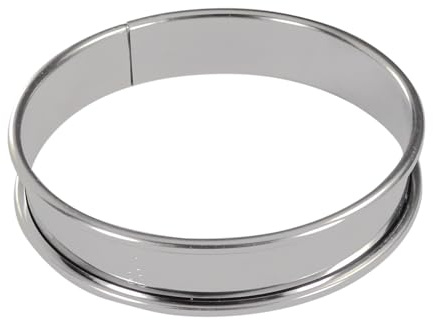 Gobel - Boîte de 4 Cercles à Tarte INOX - Ø9 cm h2 cm - 4/10ème | Fabriqué en France ; lot de 4, bord roulé sans arêtes vives ; inox 4/10ème, haut de gamme, qualité pro