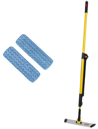 Rubbermaid Commercial Products Hygen Pulse – Kit de Serpillière à Pulvérisation en Microfibre | Réservoir Intégré et 2 Franges | Jaune