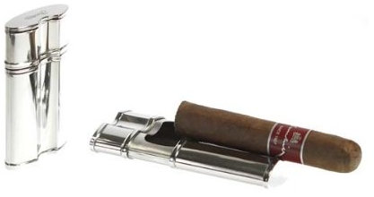 Cenicero de bolsillo metálico para puros