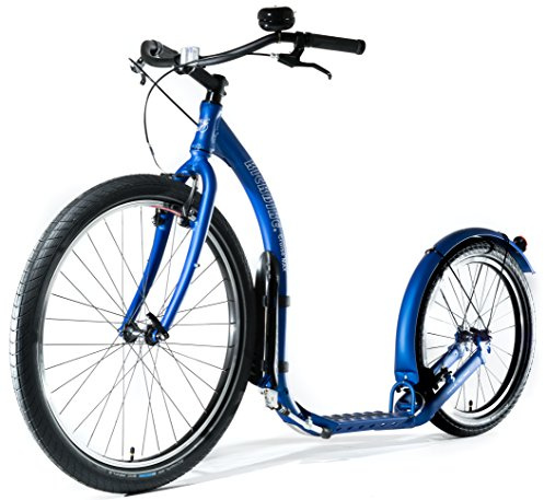 Kickbike Cruise Max 20 - Tretroller für Erwachsene - Scooter Cityroller Finnscoot schwarz / weiß / blau (eloxal-blau)