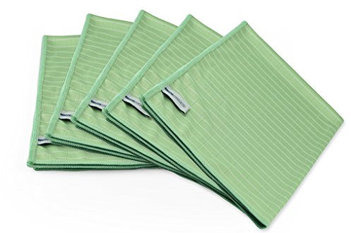 TURBO PRODUKTE Bambus-Mikrofaser Reinigungstücher - Allzweck Reinigungstücher für Haushalt, Auto und mehr - Antibakteriell & waschbar - 5er Set