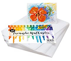 folia 2330 – Encaustic – målningskort, DIN A4-format, 50 ark, starkt komprimerat, mycket slätt specialpapper för vaxmålning