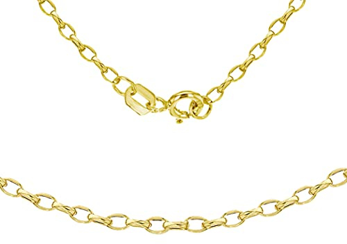 CARISSIMA Damen Oval Hollow 2.1 Diamantschliff Belcher Halskette 9k (375) Gelbgold 56 cm/22 zoll 1.14.5816