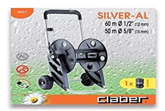 Claber 8977 Avvolgitubo manuale in alluminio da giardino per 70 m tubo