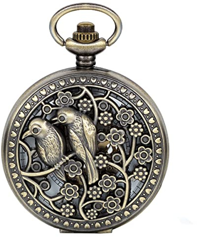 JewelryWe Retro Zahnrad Ritzel Hohe Openwork Handaufzug Mechanische Taschenuhr Skelett Uhr Pullover Halskette Kette