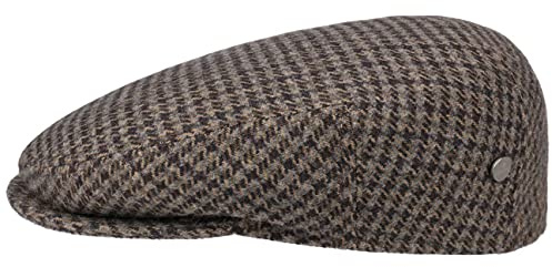 LIERYS Britain Flatcap Hahnentritt Mehrfarbig Made in Italy Herren Sommer Winter braun 57 cm