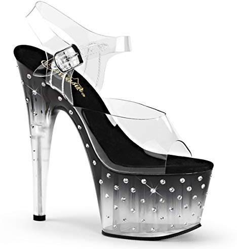 Pleaser STARDUST-708T, Damen Sandalen, Transparent (Transparent), 38 EU
