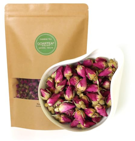 GOARTEA Rosentee - 50g 1.76oz Getrocknete Rosenknospen Red Rose Tea - Rosenblüten Rose Buds Herbal Tea - Kräuter Tee - Caffeine Free