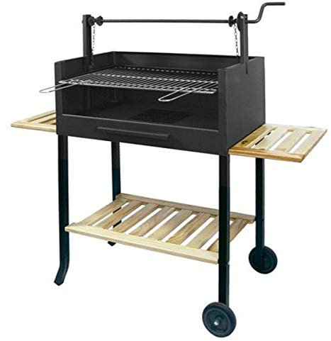 Imex El Zorro 71504 - Barbacoa con Ruedas, Elevador, Parrilla cincada y Bandeja de Madera (73x40x117 cms.)