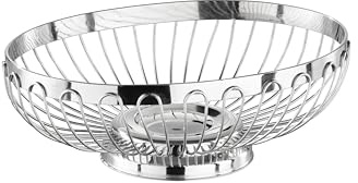 APS 30210 - Cesta ovalada para pan o fruta (acero inoxidable pulido, 20 x 15 x 7 cm)