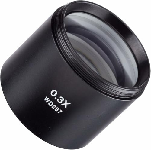 Amscope ZM03 0.3 x Barlow Lens Mount per testine zm-series stereo microscopio, 48 mm di diametro