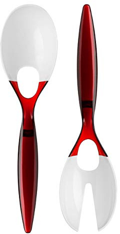 Premier Housewares 805301 Salad Servers - Set of 2, Red, H4 x W26 x D7cm