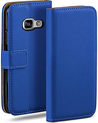 moex Book Case für Samsung Galaxy A5 (2016) Handyhülle mit Kartenfach, Hülle klappbar 360 Grad Schutzhülle, Klapphülle Flip Case Cover, PU Leder Handytasche Lederhülle, Blau