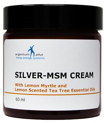 argentum plus Silber-MSM Crème mit Zitronenmyrte & Zitronen Teebaum, 60 ml | Mit reinen ätherischen Ölen, 100% natürliche Inhaltsstoffe, Kaltgepresste Öle, Anti-bakterieller Schutz