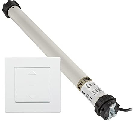 jarolift Motor Electromecánico Universal Uni 60, Motor Tubular para Persianas SW60, Fuerza de Tracción 60 Kg, incluye jarolift Interruptor Basculante