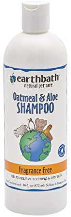 earthbath, Oatmeal & Aloe Dog Shampoo - Oatmeal Shampoo for Dogs, Itchy, Dry Skin Relief, Dog Wash, Made in USA, Cruelty Free, Fragrance Free Pet Shampoos - 16 Oz (1 Pack)