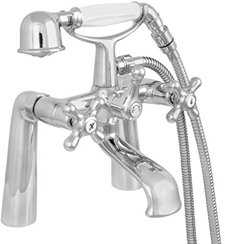 Welfenstein Nostalgie Standarmatur für Wannenrand WA-T4-Q23 Retro Wannenarmatur Standfüße