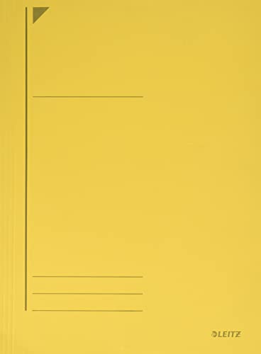 Leitz Eckspannermappe, A4, aus 100 % recyceltem Karton, mit Beschriftungslinien auf dem Vorderdeckel, bietet Platz für bis zu 250 Blatt, gelb, 39810015
