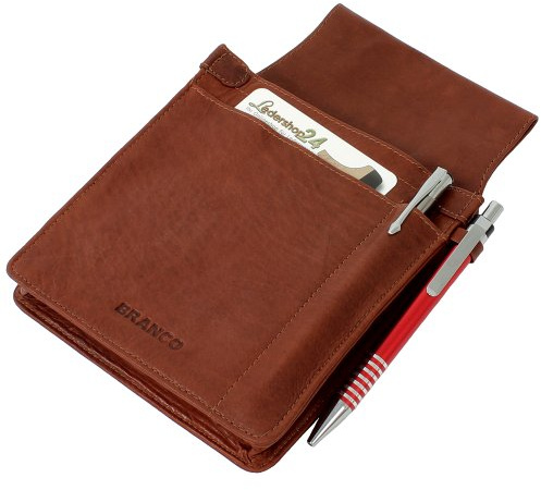 Branco Waiter's Purse Service Waiter Money Wallet Taxi Wallet Holster waiter bag cowhide durable and Modern - Variouscolours - Brown -