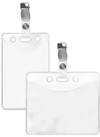 10 x Karteo® Ausweishülle mit Metall Clip | Kartenhülle horizontal | Ausweishalter für Karten DIN A7 | für Ausweise Dienstausweise Messeausweise Presseausweise Identitätsnachweise