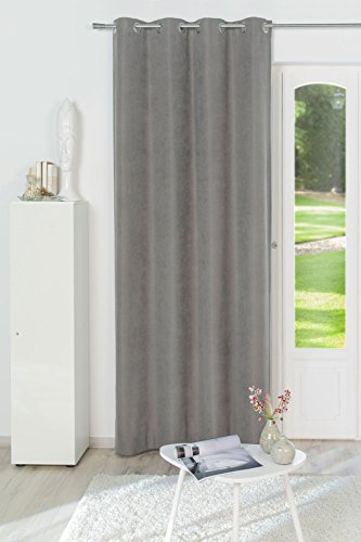 RF My Home Ösenschal Vorhang Gardine Feincorde Blickdicht 135 x 245cm Tim-anthrazit
