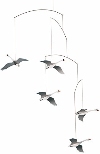 Flensted Mobiles skandinavisk svan hängande mobil – 56 cm – högkvalitativ kartong