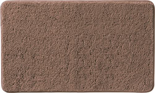 Erwin Müller Badematte, Badteppich, Badvorleger Rhodos Uni rutschhemmend braun Größe 50x80 cm - ultraweich, extrem saugfähig, flusenarm