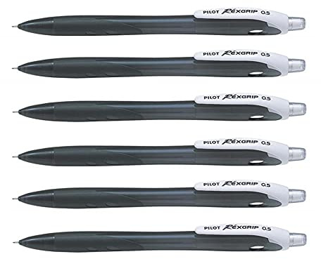 Pilot Druckbleistifte, 6Stück Rexgrip BEGREEN 0,5mm schwarz