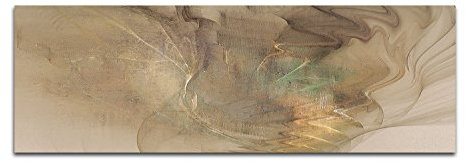 Paul Sinus Art Traum ohne Gesicht - Abstrakt462_150x50cm Leinwandbild beige XXL Kunstdruck fertig auf Keilrahmen großes Wandbild