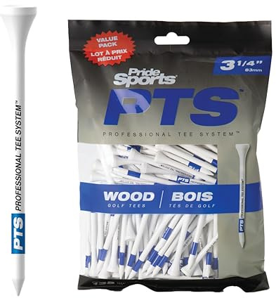 PrideSports PTS Wood Golf Tees | 135 Count, 3-1/4 Inch | #1 Wood Tee on Tour | Best for Drivers & Woods