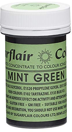 Sugarflair Concentrated Food Colouring Paste Gel Colours (Spectral, Pastel & Tartranil) - 25g-Spectral Mint Green