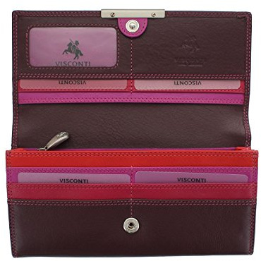 Visconti Damen-Geldbörse Rio, weiches Leder, mit RFID-Schutz R11 Pflaume Multi