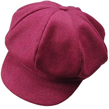Kuyou Baby Kids Kappe Hut Cap Kinder Mütze Newsboy Berets Schirmmütze (Rot)