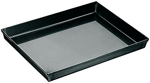 APS 88256 Pizzablech, 60 x 40 cm, Höhe 2,5 cm, Blaublech, Rand umgelegt, nicht beschichtet, nicht spülmaschinengeeignet