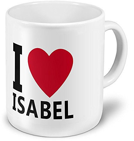 digital print XXL Riesen-Tasse mit Namen „Isabel“ - Jumbotasse mit Design I Love Isabel - Namens-Tasse, Kaffeebecher, Becher, Mug