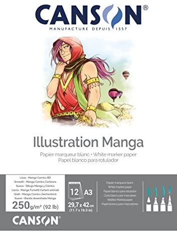 Canson Illustration Liso, Bloc encolado, A3, 12 hojas, 250 g