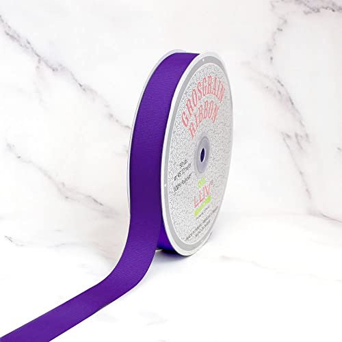 Creative Ideas 7/8-Inch Solid Grosgrain Ribbon, 50-Yard, Purple