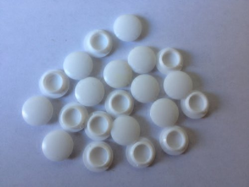 Hinge and Bracket Supplies Hole Cover Cap Pack 50 10Mm White Colour Plastic For A 10Mm Dia Hole