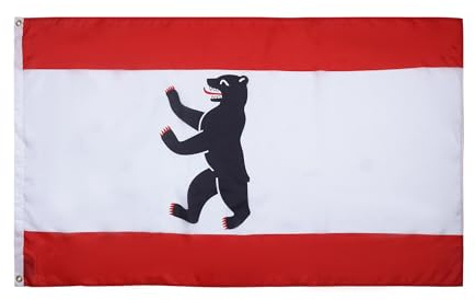 AZ FLAG Bandera Berlín 150x90 cm Estandarte Alemana Poliéster 100D 2 Ojales | Uso interior y exterior Enseña costuras dobles y bordes reforzados con ojales metálicos