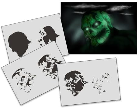 AS-281 Zombie Step by Step Airbrushschablone Größe M