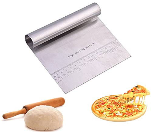 Raschietto Torte e Pizza Taglierina Raschietto in Acciaio Inox per Pasta e Pizza Baking Pastry Spatole da Cucina Cutter di Misurazione per Pasta Raschietto Torte e Pizza Taglierina