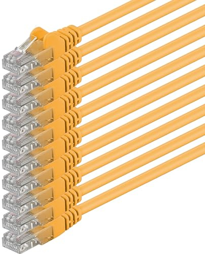 1aTTack.de 10x 3.0m Câble Réseau Cat6 Cat 6 - RJ45 Ethernet LAN DSL Routeur Modem - Jaune